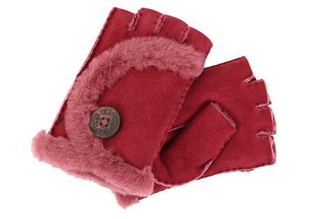 UGG Mini Bailey Fingerless Pink Fuschia gloves-ishops